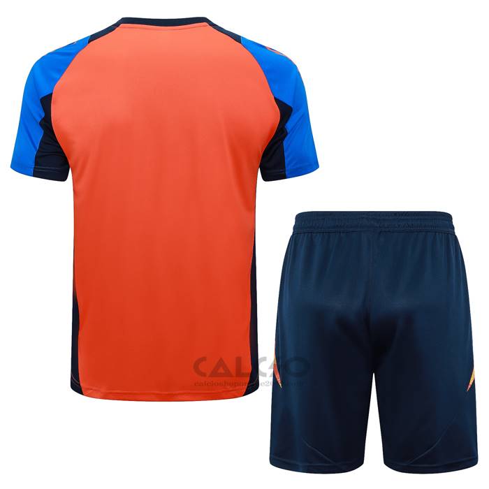 Tuta da Track Juventus Manica Corta 2024-2025 Arancione - Pantaloncini